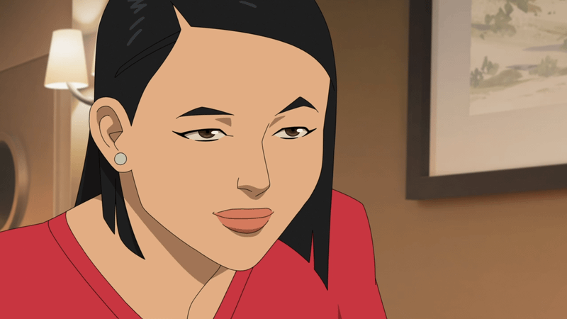 Image from Invincible series showing Debbie flirting with Nolan.