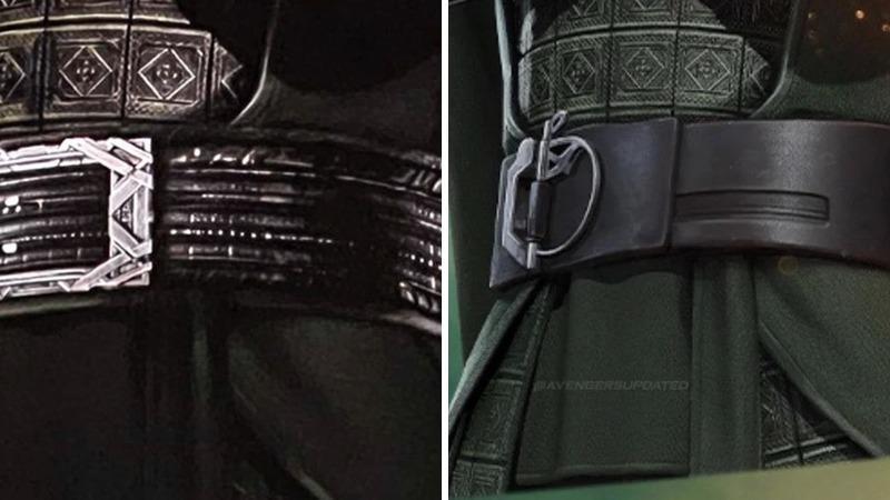 Doctor Doom's new belt on the left and the old one on the right.
