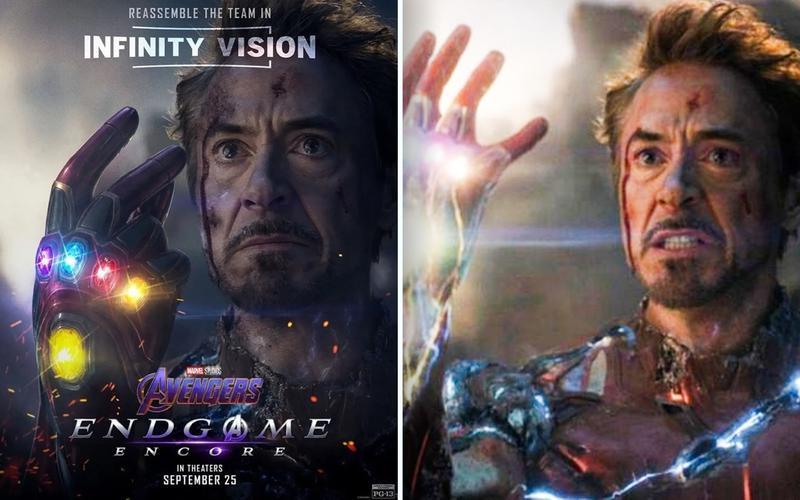 Avengers Endgame Encore Infinity Vision Poster, I Am Iron Man Snap scene.