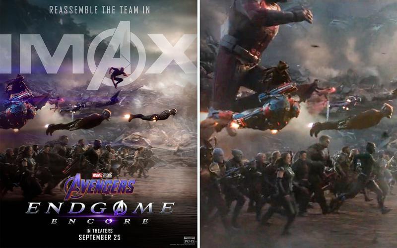 Avengers Endgame Encore IMAX Poster vs Movie Scene.