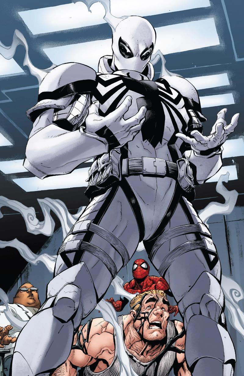 Agent Venom in the Marvel Comics in his full costume