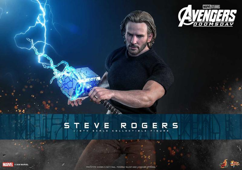 Steve Rogers wielding Mjolnir in Avengers: Doomsday.