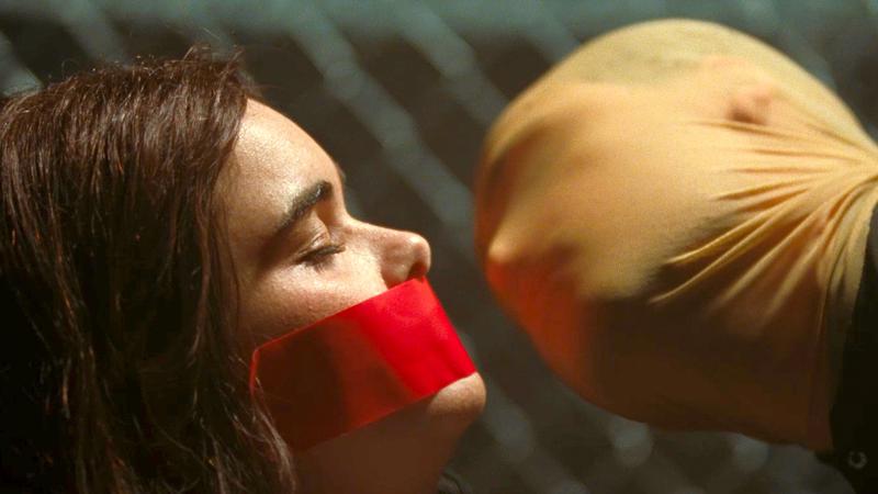 Barbie Ferreira and Dacre Montgomery in Faces of Death.