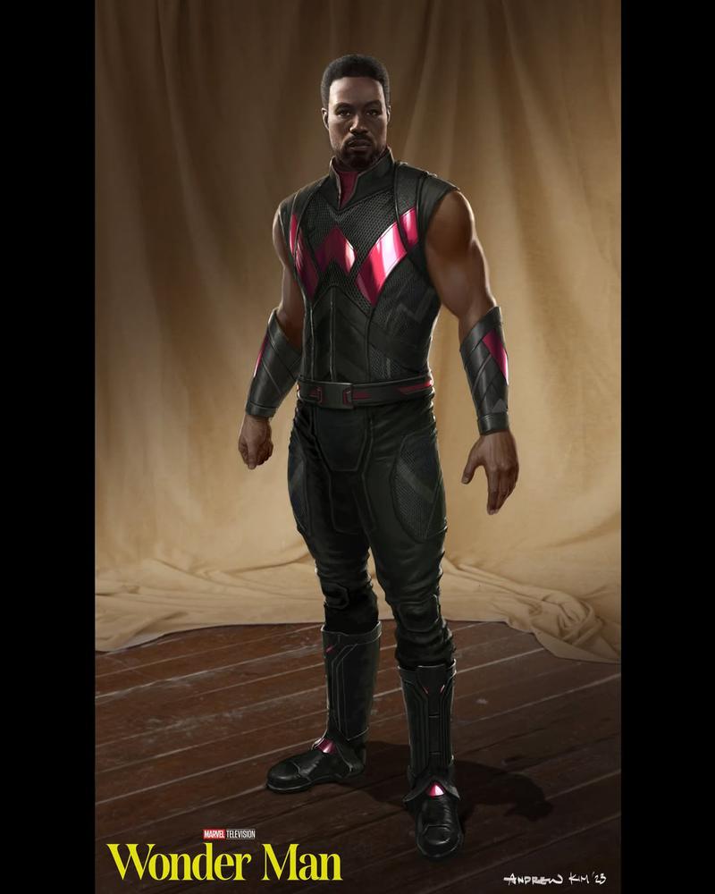 Wonder Man with shiny red accents in his final costume.