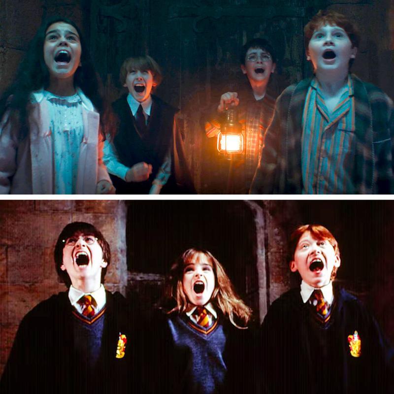 Harry Potter and the Philosopher's Stone, showvs. movies, Finding Fluffy.