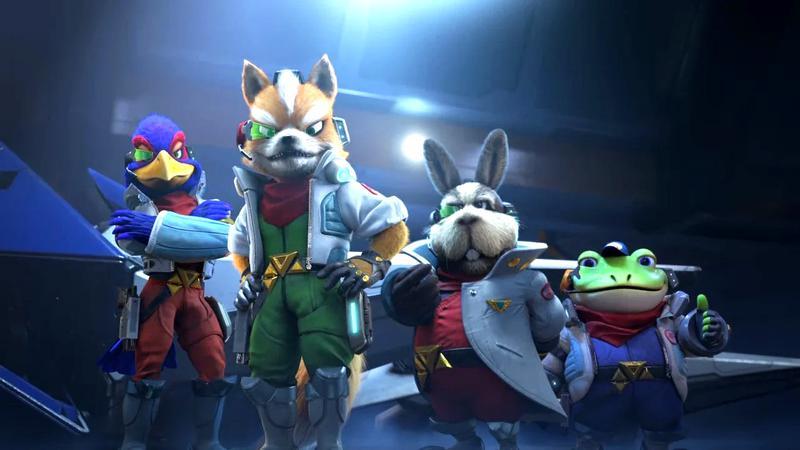 The Star Fox team standing together in Star Fox Zero.