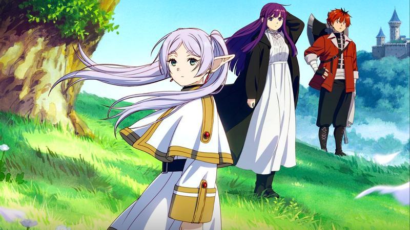 Frieren standing in a field in Frieren: Beyond Journey's End