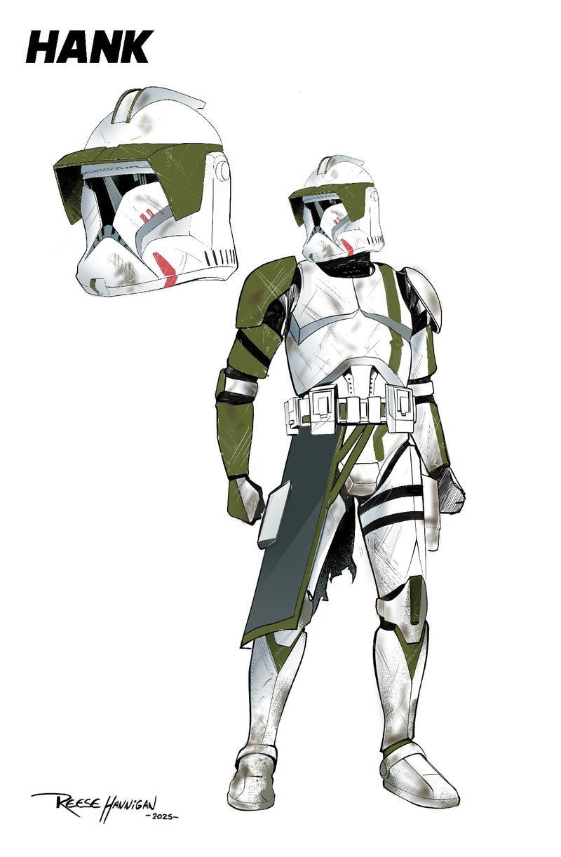 Hank in Green Clone Trooper armor in Bad Batch—Rogue Agents