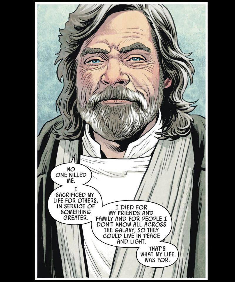 Luke Skywalker talking to Kylo Ren in Legacy of Vader