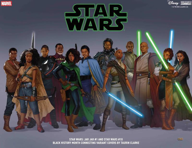 Star Wars Black History Month art featuring 12 characters all together