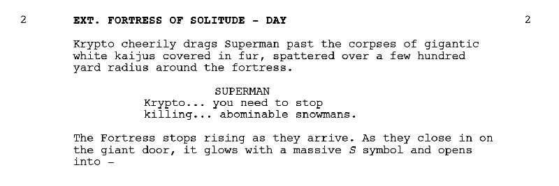 Superman script.