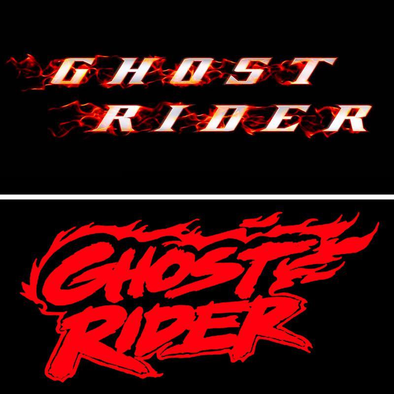 Ghost Rider movie logo and Ghost Rider MCU movie logo.