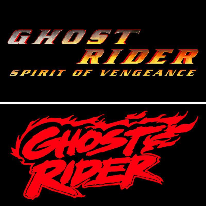 Ghost Rider Spirit of Vengeance logo and Ghost Rider MCU movie logo.