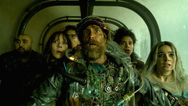 Sam Rockwell's time traveler protecting his chosen group of people to save the world in 'Good Luck, Have Fun, Don't Die.'