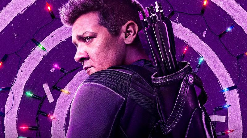 Jeremy Renner as Hawkeye with a quiver on his back in Hawkeye Season 1