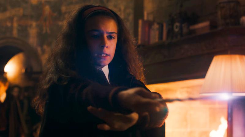Hermione Granger using wand in HBO Harry Potter show.