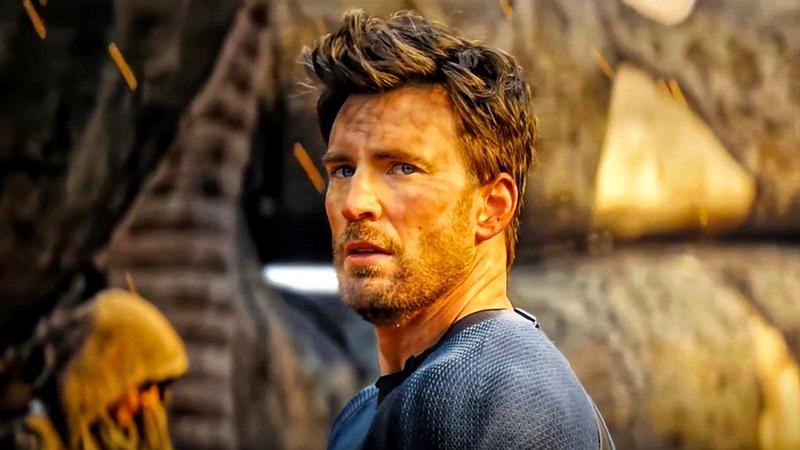 Chris Evans as Human Torch in a ripped Fantastic Four uniform in Deadpool & Wolverine