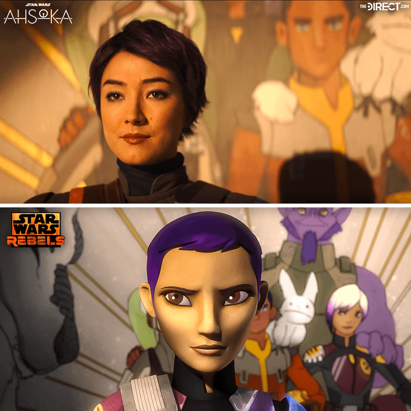 Sabine Wren in live action and animation