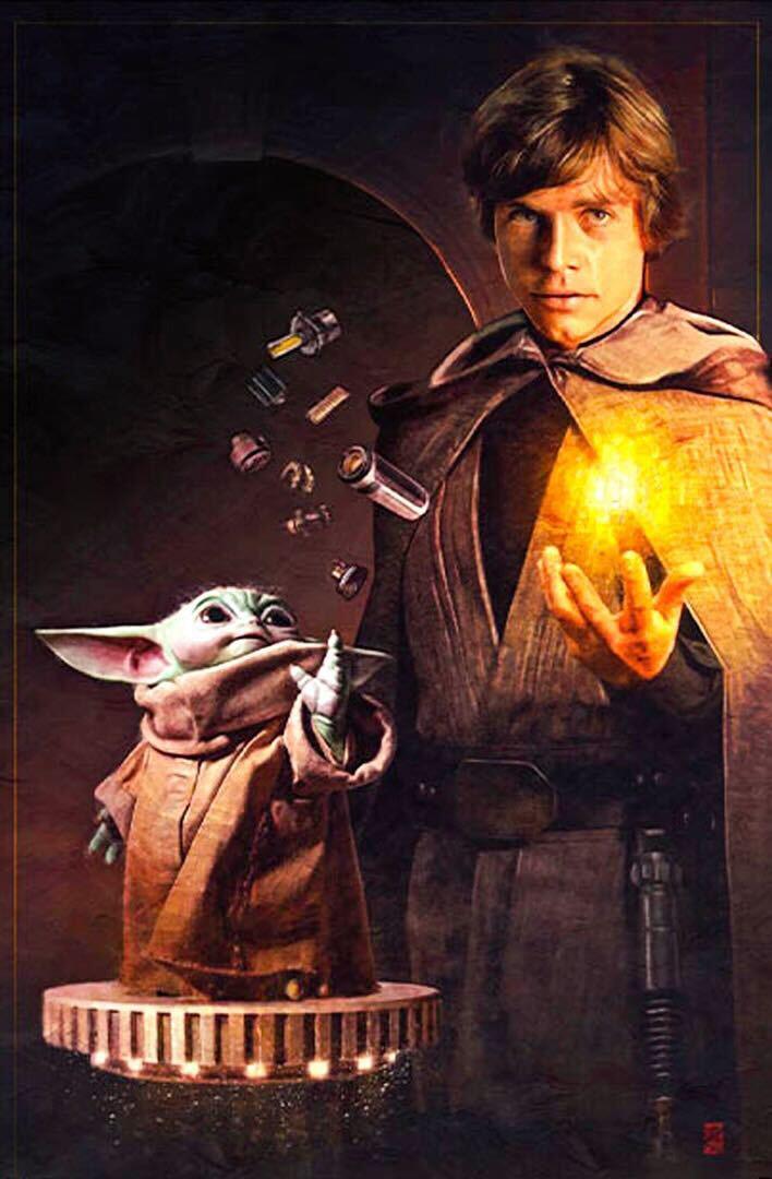 Luke Skywalker and Grogu poster.