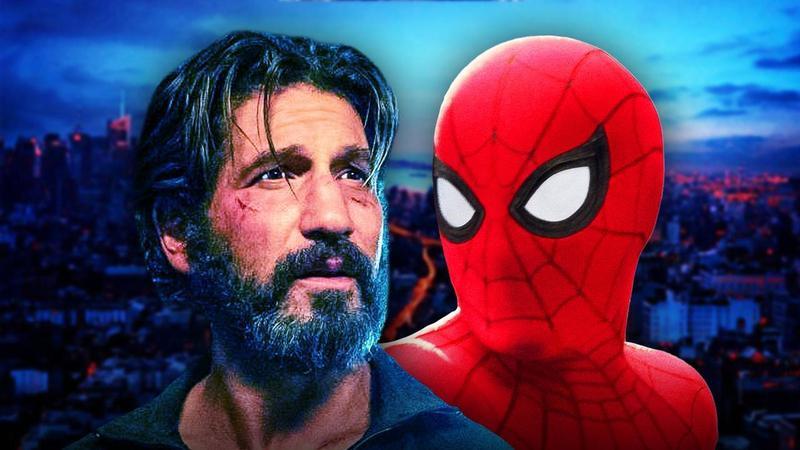 Jon Bernthal as Punisher next to Tom Holland's Spider-Man