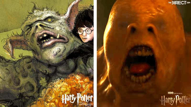 Harry Potter and the Philosopher's Stone illustrated troll vs. HBO show.