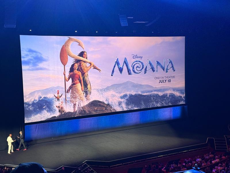 poster for 'Moana' at CinemaCon presentation.