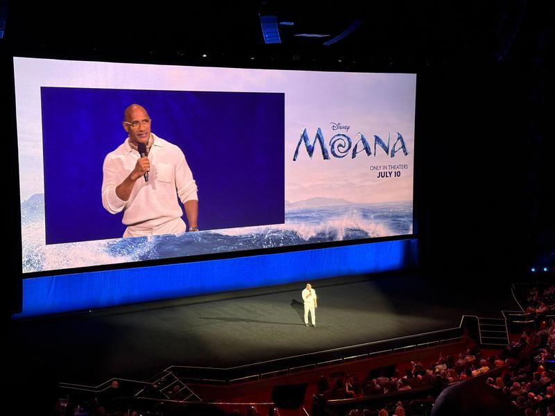Dwayne Johnson promoting Moana at CinemaCon.