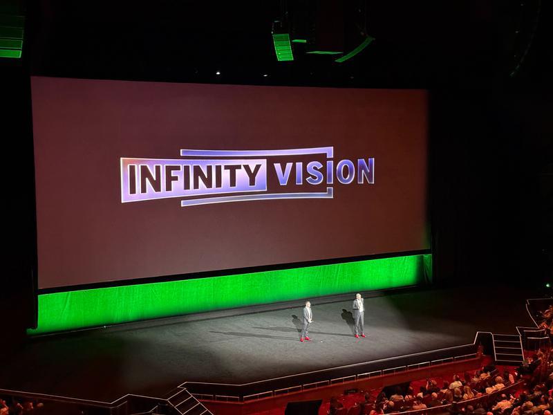 Infinity Vision logo at CinemaCon.