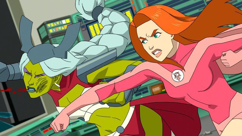 Atom Eve throwing punches in Invincible Season 4.