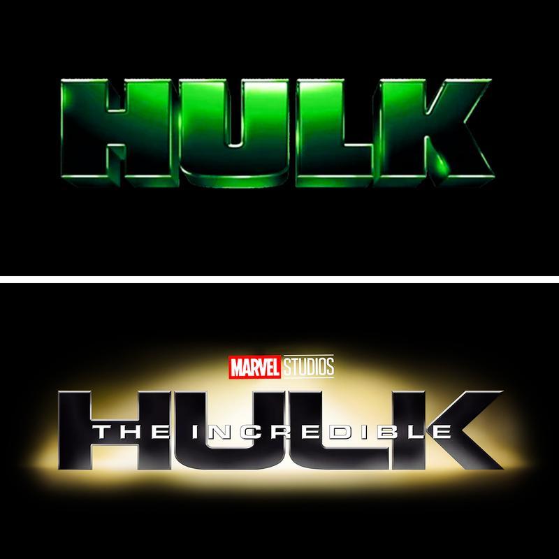 Hulk 2003 movie logo vs Incredible Hulk 2008 movie logo.