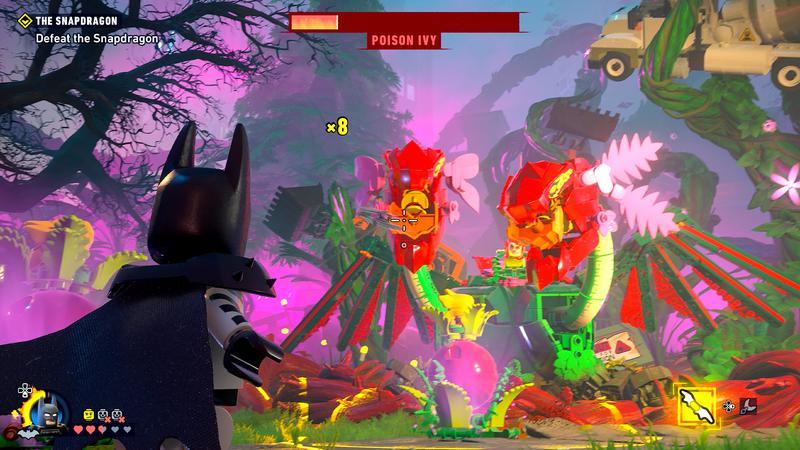 LEGO Batman fighting Poison Ivy.