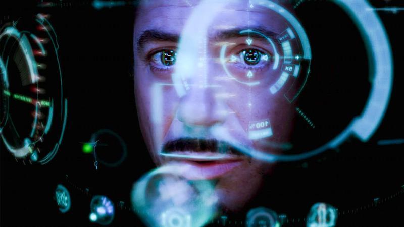 Tony Stark, JARVIS heads up display in Iron Man.