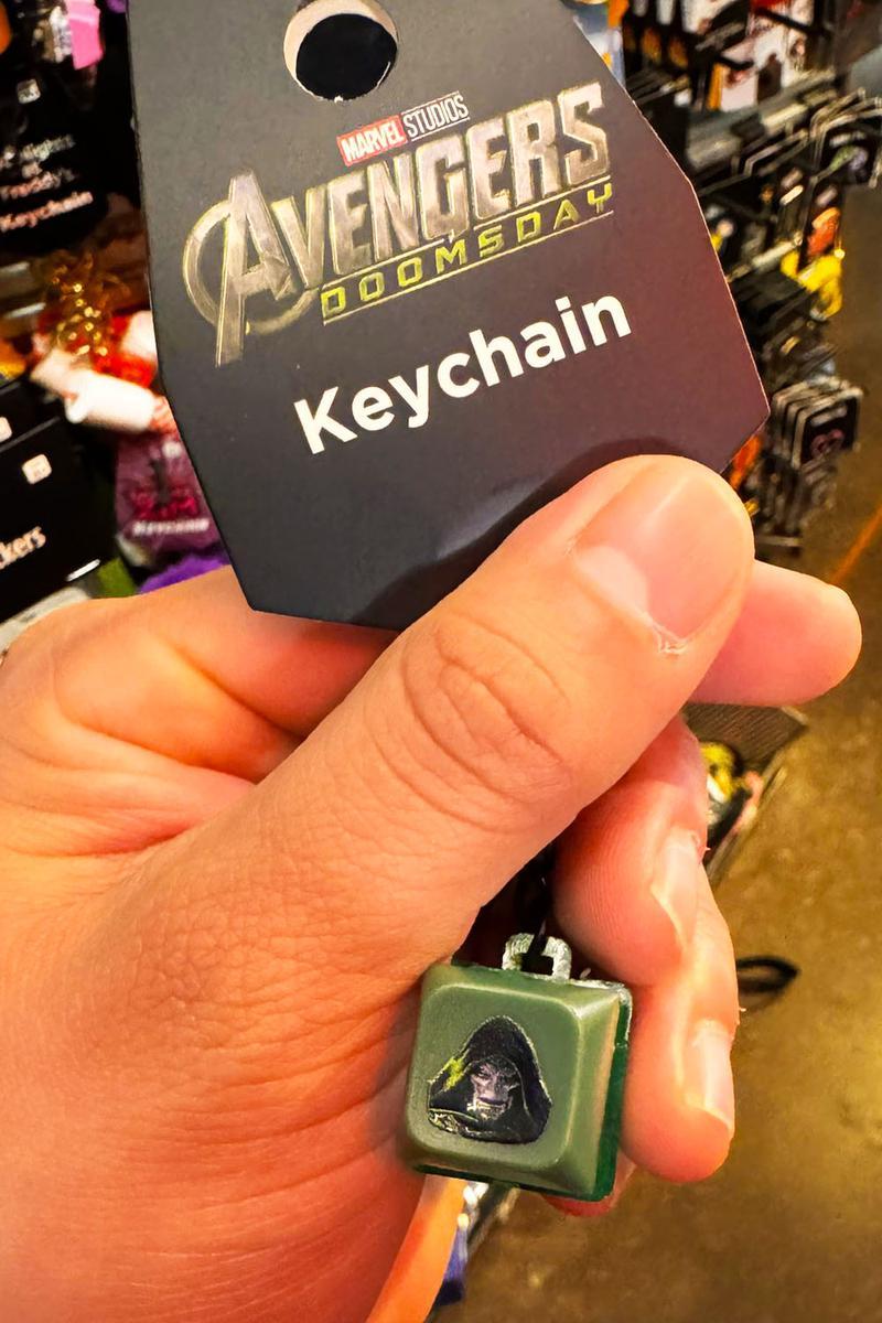 Avengers Doomsday keychain in Spencer's with Doctor Doom's face.