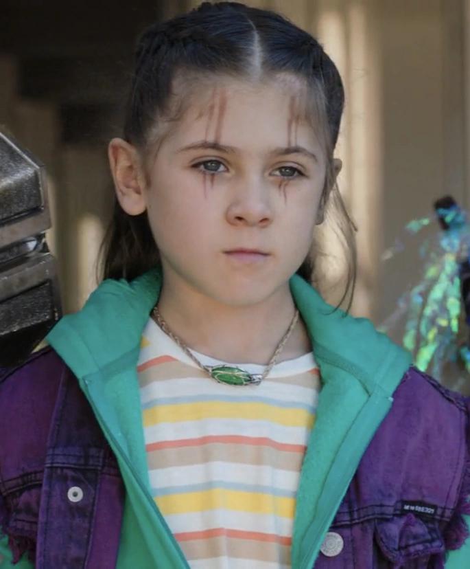 India Rose Hemsworth as Love with  some scars on her face in Thor: Love and Thunder