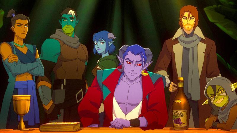 The Mighty Nein at a table.