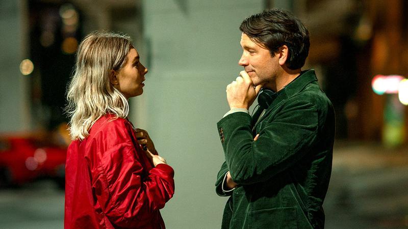 Night Always Comes director Benjamin Caron with Vanessa Kirby on set