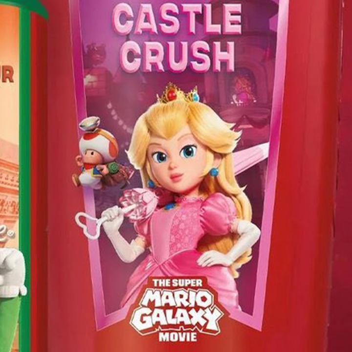 Peach with an umbrella on her shoulder in The Super Mario Galaxy Movie