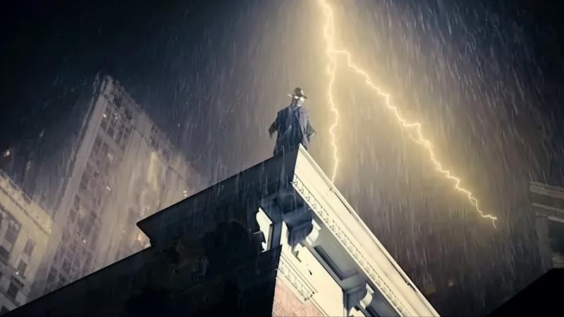 Nicolas Cage's Ben Reilly on the top of a building in New York.