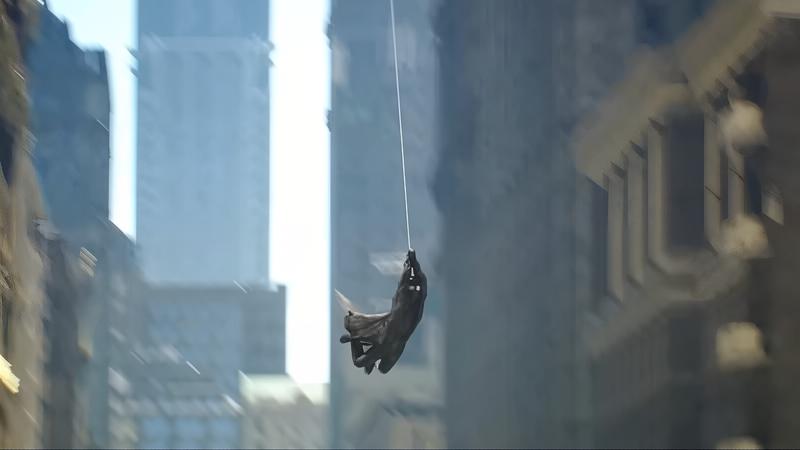 Nicolas Cage's Ben Reilly swinging through New York.