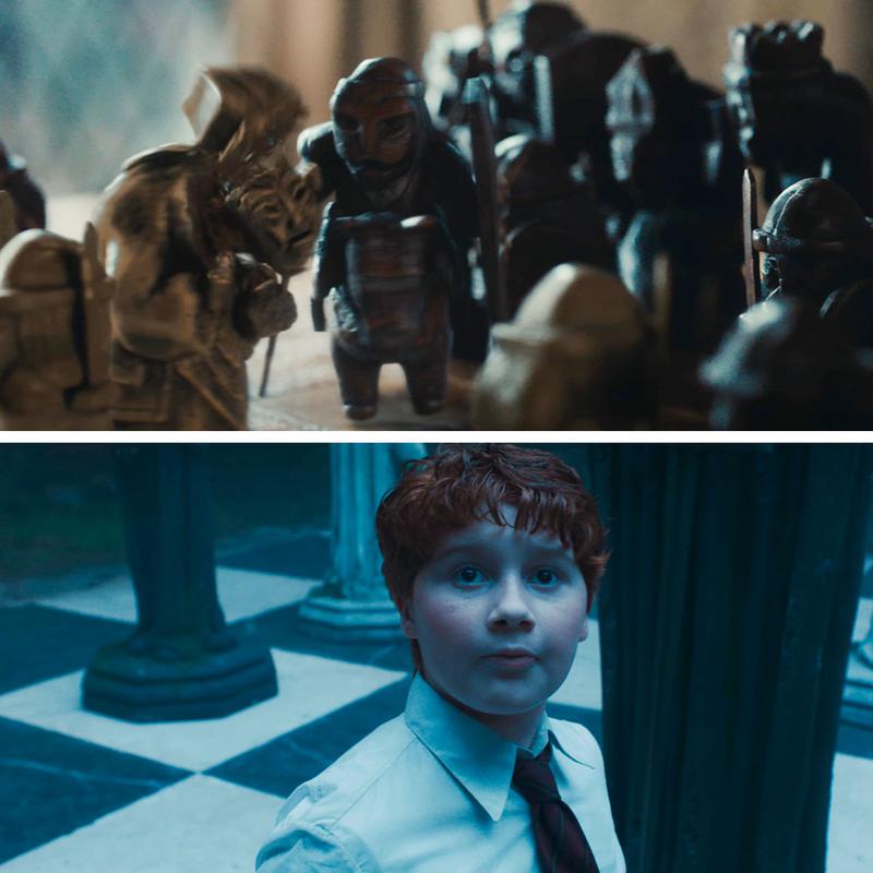 HBO Harry Potter chess game and giant chess.
