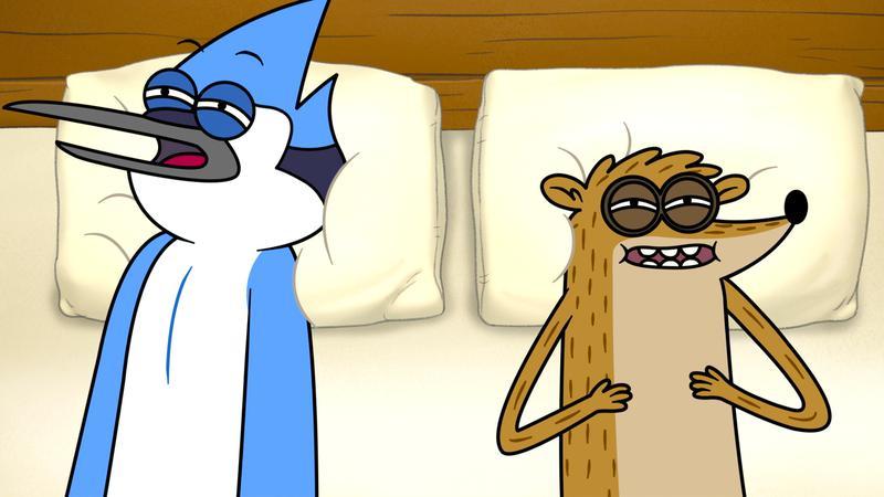 Mordecai and Rigby napping in Regular Show: The Lost Tapes.