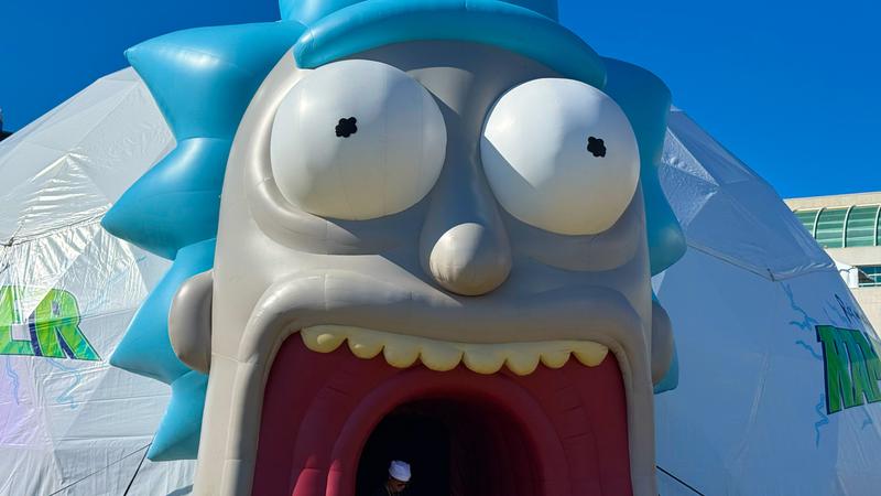 Giant Rick face at Adult Swim's SDCC 2026 offsite.