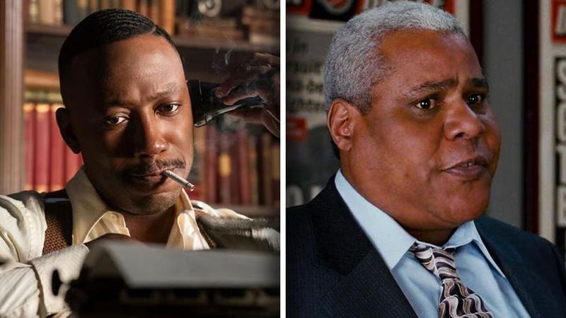 Lamorne Morris as Robbie Robertson in Spider-Noir next to Bill Nunn from Spider-Man.