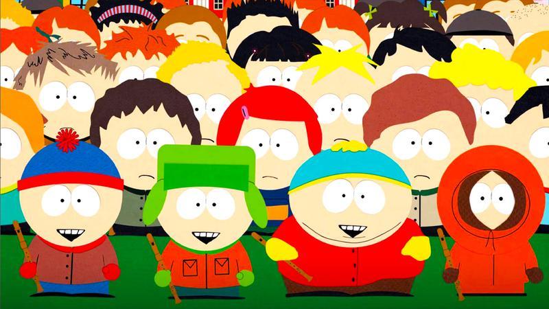 The children from South Park standing together in South Park