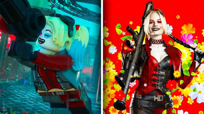 Harley Quinn in Lego Batman Legacy of the Dark Knight DLC vs The Suicide Squad movie.