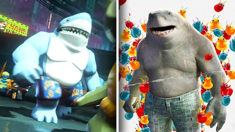 King Shark in Lego Batman Legacy of the Dark Knight DLC vs The Suicide Squad movie.