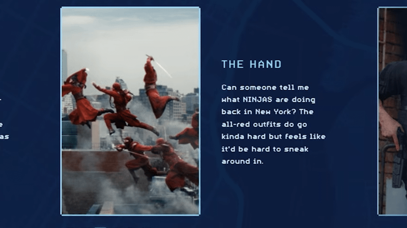 Spidey Tracker App description of The Hand for Spider-Man Brand New Day.