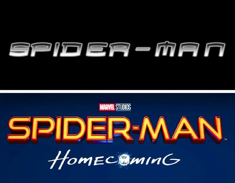 Spider-Man 2002 logo and Spider-Man Homecoming logo.