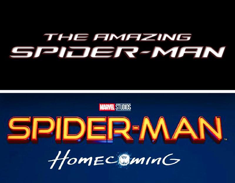 Amazing Spider-Man movie logo and Spider-Man: Homecoming logo.