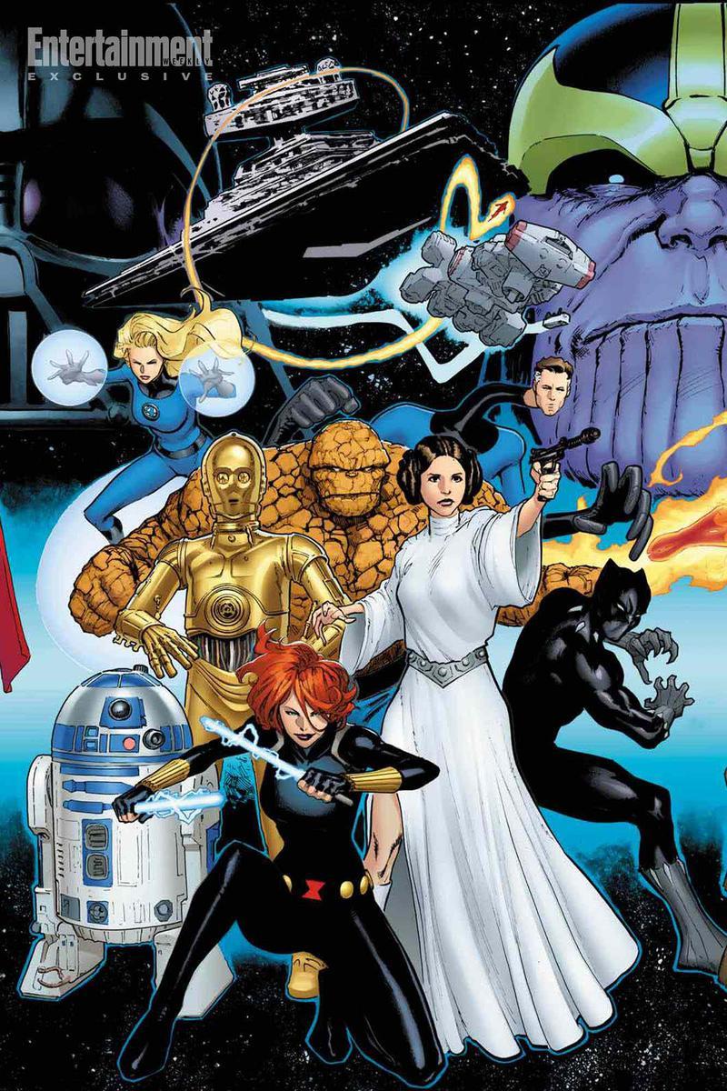 Black Widow, Princess Leia, R2D2.